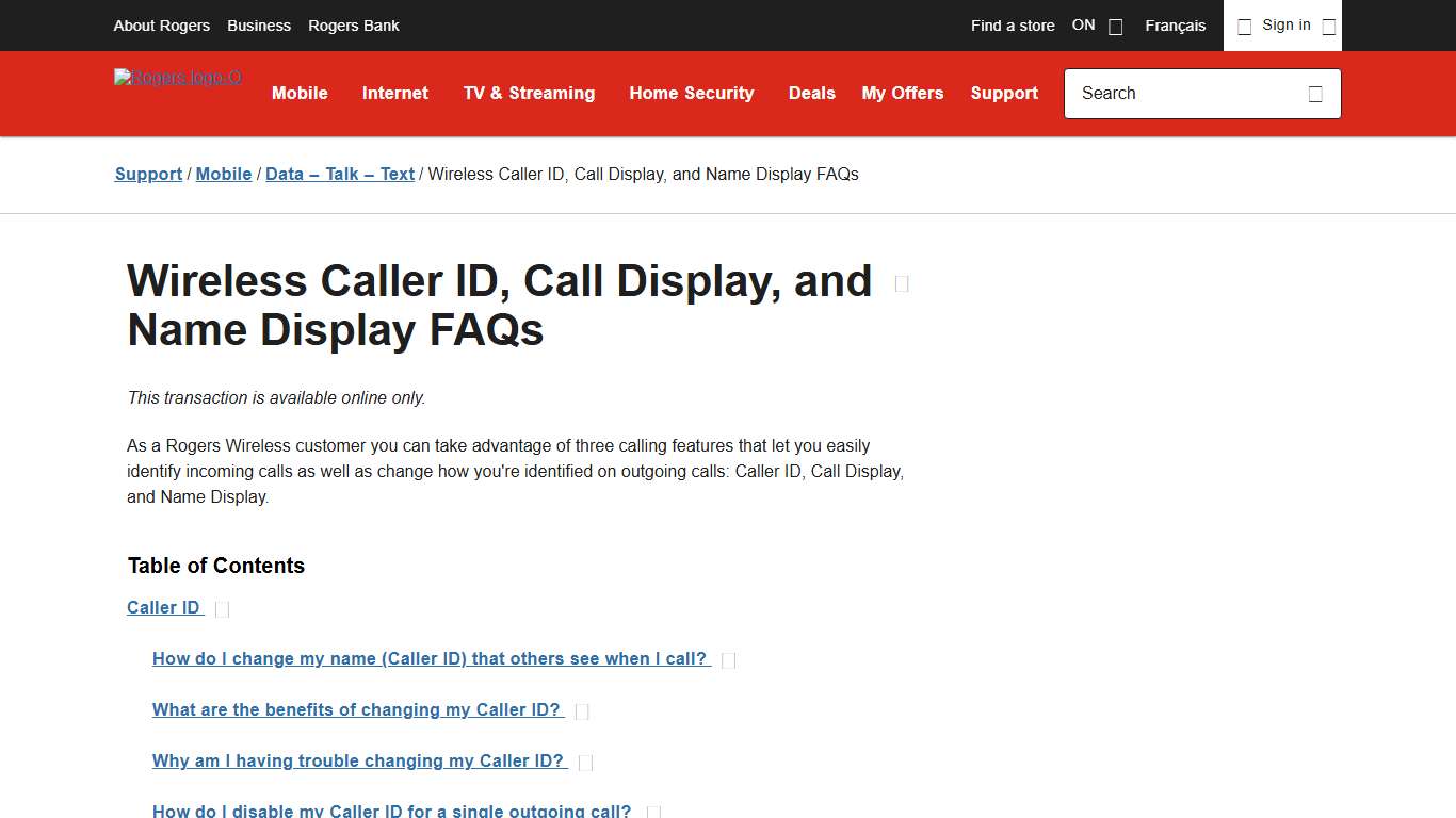 Wireless Caller ID, Call Display, and Name Display FAQs - Rogers